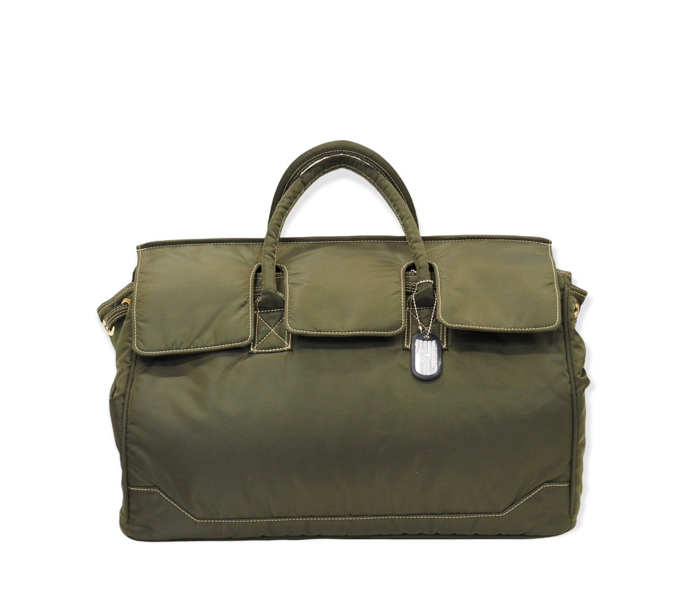 バッグ everyone nylon logo tote bag OLIVE Everyone nylon olive tote bag, lightweight, logo, long strap